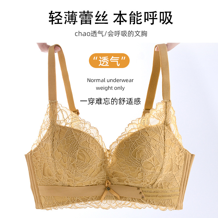 The Quyi style sexy lace bra for women, without a steel ring, small bust, flat bust, thickened, folded and adjustable bra cover Application Scenario