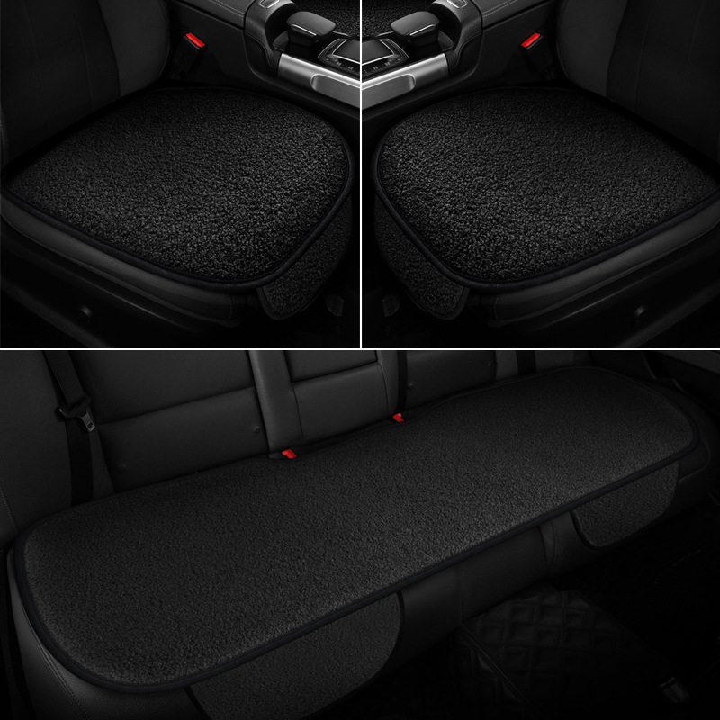 Winter plush car cushion with warm single thickened three-piece seat cushion winter teddy plush car cushion wholesale Specification drawing