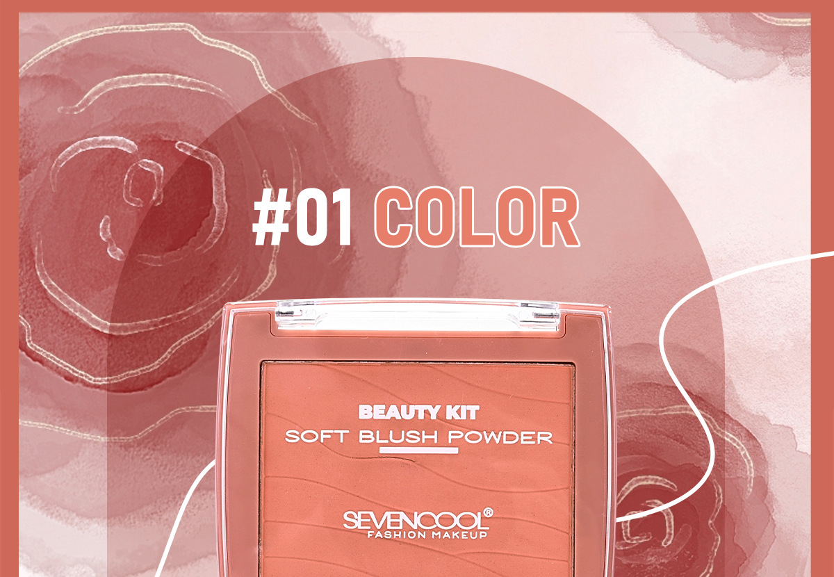 SEVENCOOL Blush matte, long-lasting whitening, easy to apply, blush cosmetics, makeup, nude series, single color blush pic 10