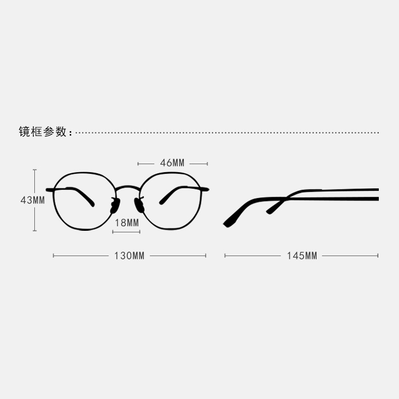 眼镜架方框眼镜 宽边眼镜钛眼镜框女男 可配高度数2050详情图3