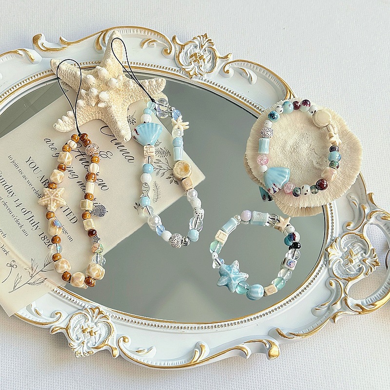 原创自制ins海星贝壳链子手机壳挂绳手机腕带链ccd相机链条可爱女