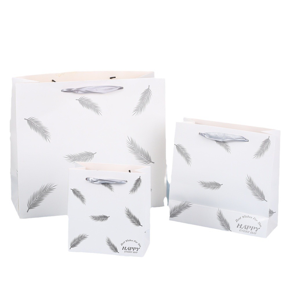 New gift bags, Christmas gift bags, paper bags, feather return gift bags, ribbon clothing bags, New Year gift bags Item Picture