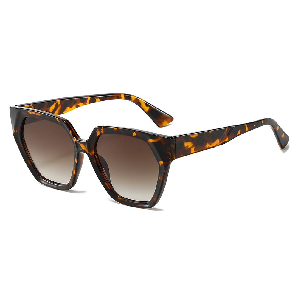 New European and American trend polygonal sunglasses, women's quality color-blocked export cross-border sunglasses in stock wholesale details Picture