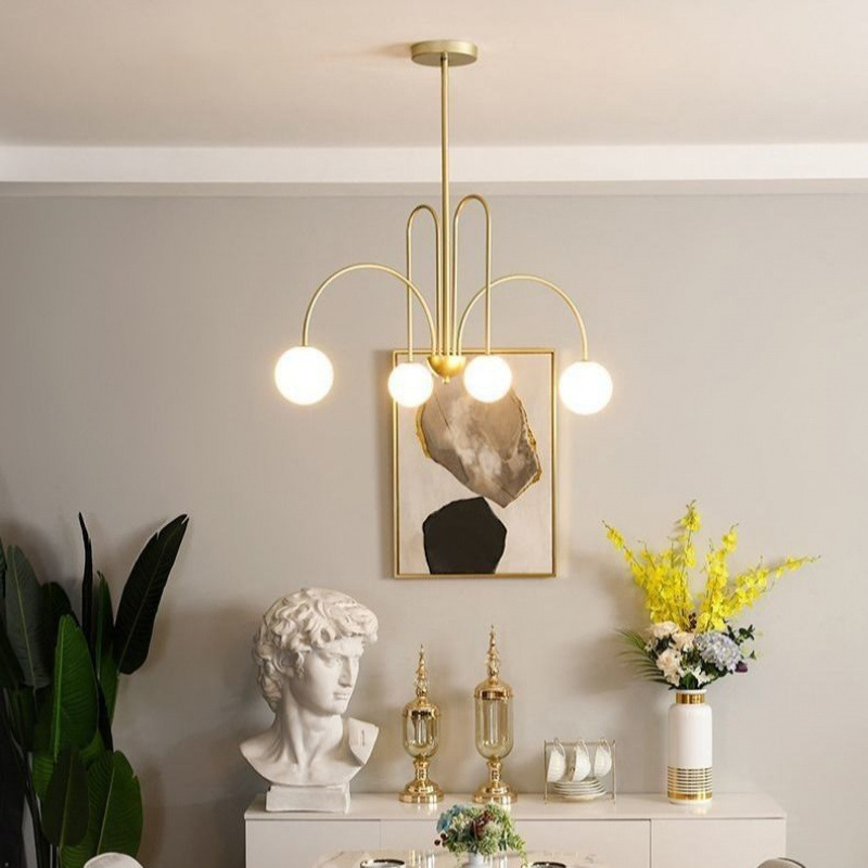 Nordic chandelier for living room and bedroom, modern and simple magic bean molecule, popular restaurant, creative and individual, ins clothing store lamp Application Scenario