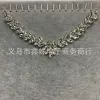 Wholesale of white long glass water diamond, horse eye, diamond pattern clothing collar decoration, diamond pattern shoes, bags, shoe chains, accessories and ornaments details Picture