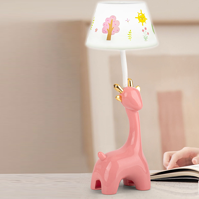 Giraffe Small Table Lamp Second Brightness Hose Adjustable Angle Charging And Plugging Dual Purpose Children's Room Eye Protection Led Learning Light details Picture