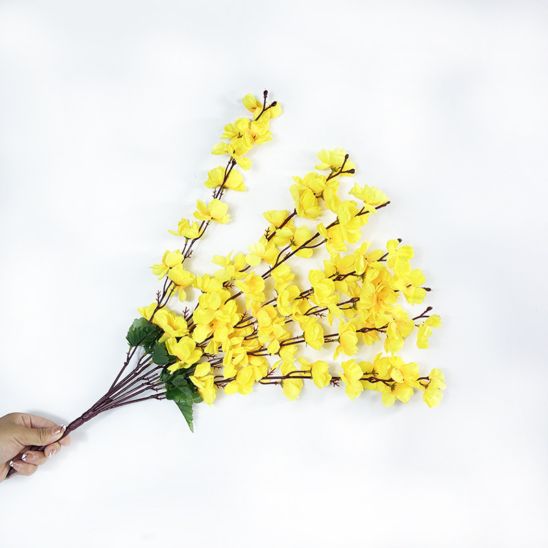 Other Simulation Crafts 7 Fork Peach Blossom Simulation Silk Flower Bouquet Hotel Wedding Decoration Plastic Artificial Flowers Sitting Room Balcony Specification drawing