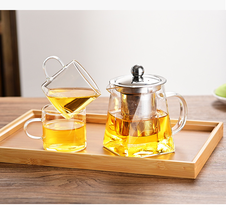 方形玻璃茶壶不锈钢过滤网公道杯围炉煮茶电陶炉茶具套装禅意详情5