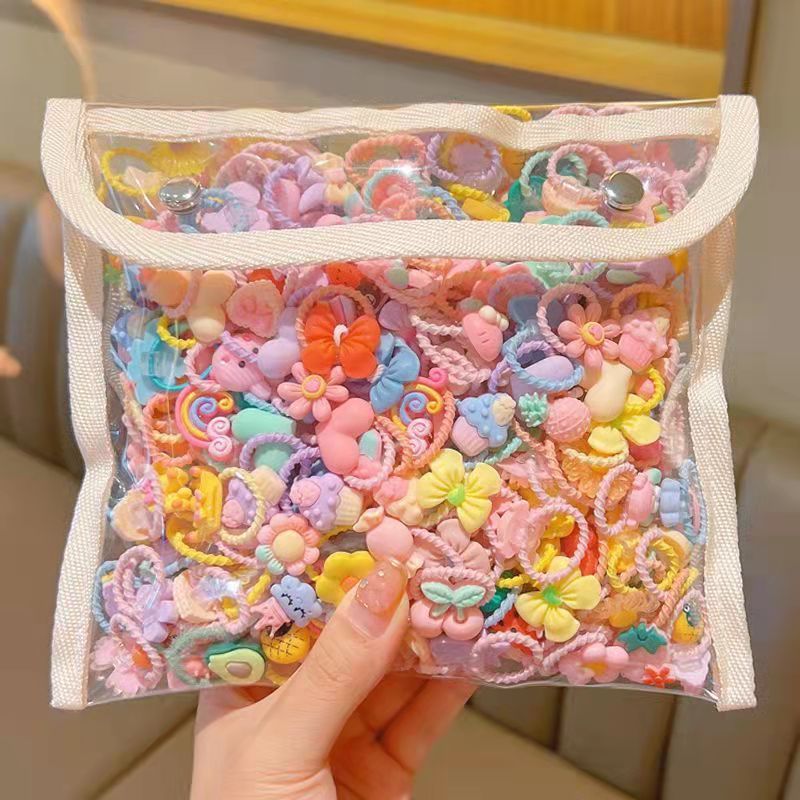 2023 Children's Cartoon Rubber Band Cute Does Not Hurt Hair Cord Small Net Red New Ring Ring Hair Cord Hair Band Specification drawing