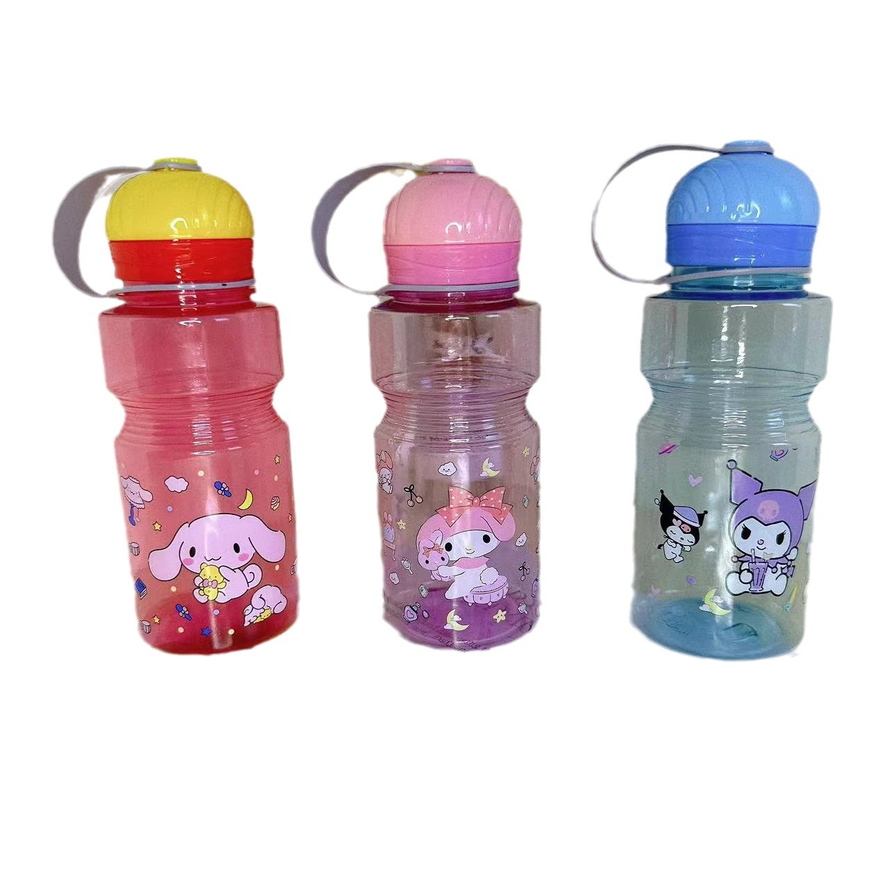 The new Sanrio series of children's cartoon water bottles, plastic cups, space cups and water bottles are food-grade and environmentally friendly Item Picture