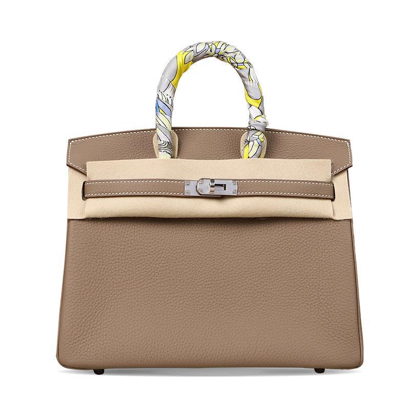 Togo Lychee Print Birkin Bag Handmade Beeswax Line Imported Tc Calfskin Premium Leather Women's Bag Bk Handbag Item Picture