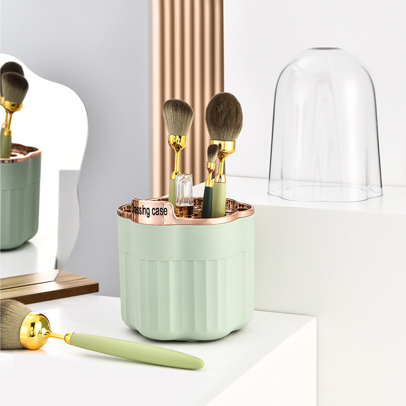 Light luxury makeup brush storage container Portable brush storage box Dust powder powder powder dresser rotating storage rack 0414-5120 details Picture