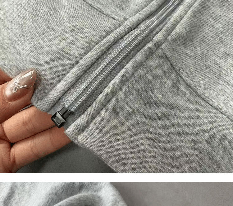 跨境外贸十色拉夫RL基础款小马标刺绣Logo连帽卫衣男女款拉链外套详情15