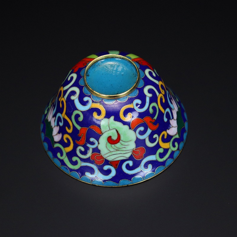 Cloisonne offering bowls, Buddhist ritual implements, traditional copper body, cloisonne enamel, polished Mani treasure eight offering bowls, water bowls Specification image