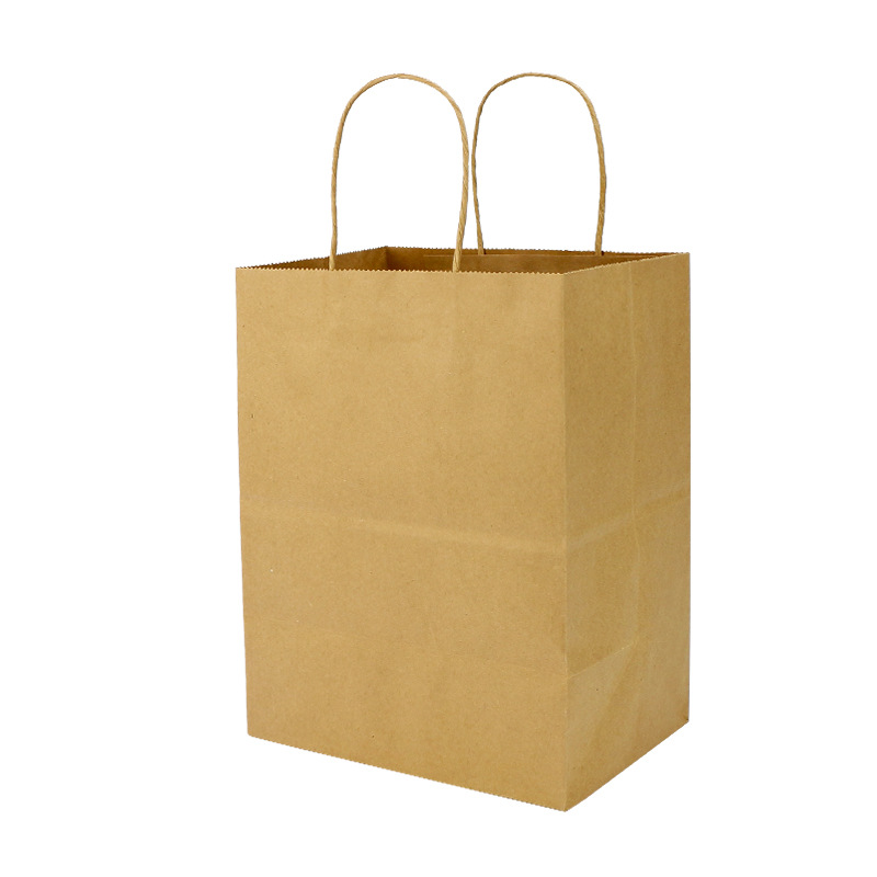 Customized disposable coffee and milk tea takeout paper bags and gift bags made of kraft paper for clothing hand-held packaging Item Picture
