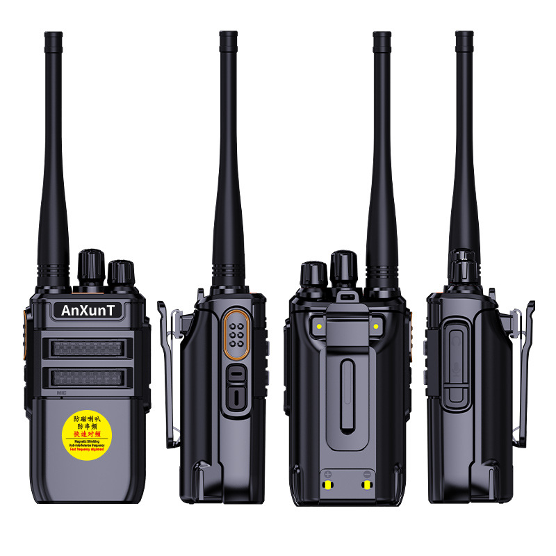 High-power industrial walkie-talkie in rugged outdoor environment