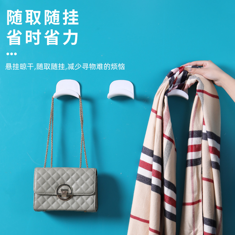 Wholesale of simple bag hooks, large household coat hooks, seamless and nail-free adhesive hooks, and silk scarf and hat hanging racks behind the door details Picture