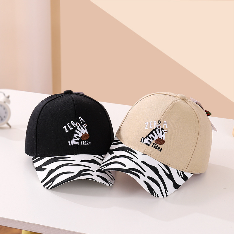 宝宝帽子斑马儿童棒球帽男童鸭舌帽女童遮阳帽防晒潮款卡通嘻哈帽