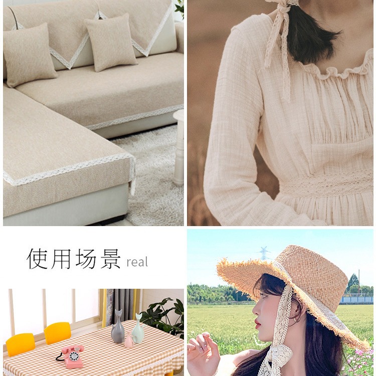 Handmade diy decorative lace ribbons with hollowed-out lace, clothing, tablecloths, curtains, fabric materials, cotton thread, lace edges details Picture