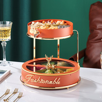 Light luxury double deck fruit bowl
