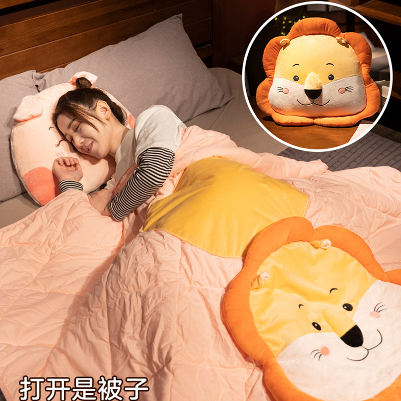 Throw Pillow Comforter Two-In-One Pillow Folding Nap Pillow Office Summer Blanket Car Car Cushion details Picture
