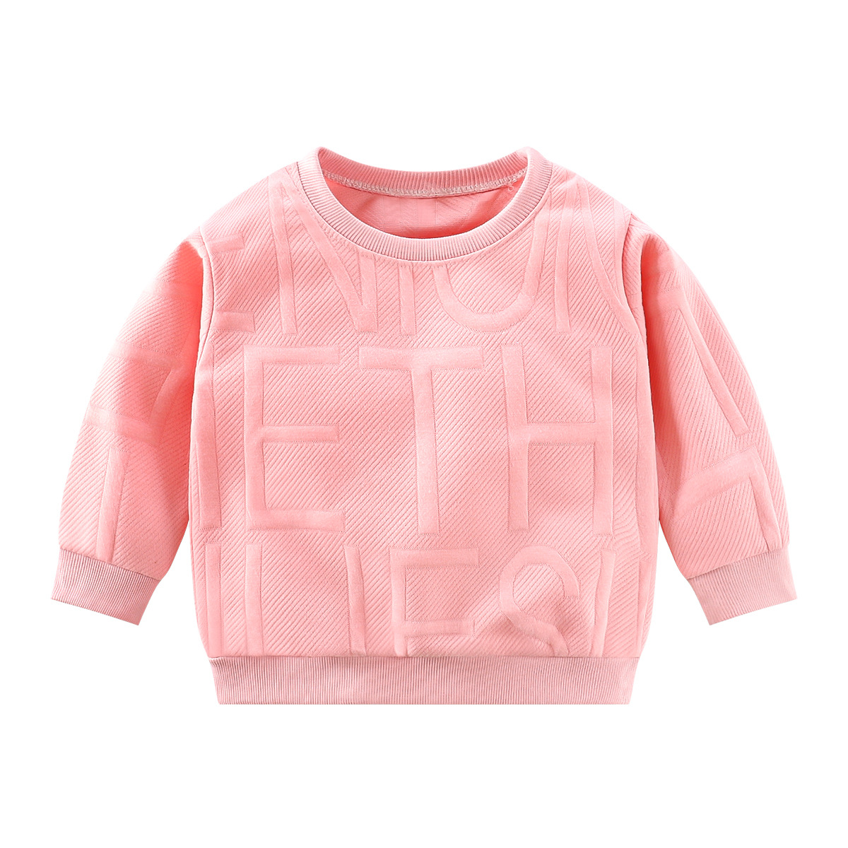 Children's hoodies 2022 autumn and winter long-sleeved T-shirts for boys and girls, baby jacquard pullovers, and small children's round-neck base shirts Item Picture