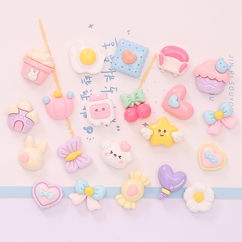 Everything Cute Mini Cartoon Accessories Diy Cream Glue Nail Hair Accessories Hair Clips Resin Accessories Wholesale