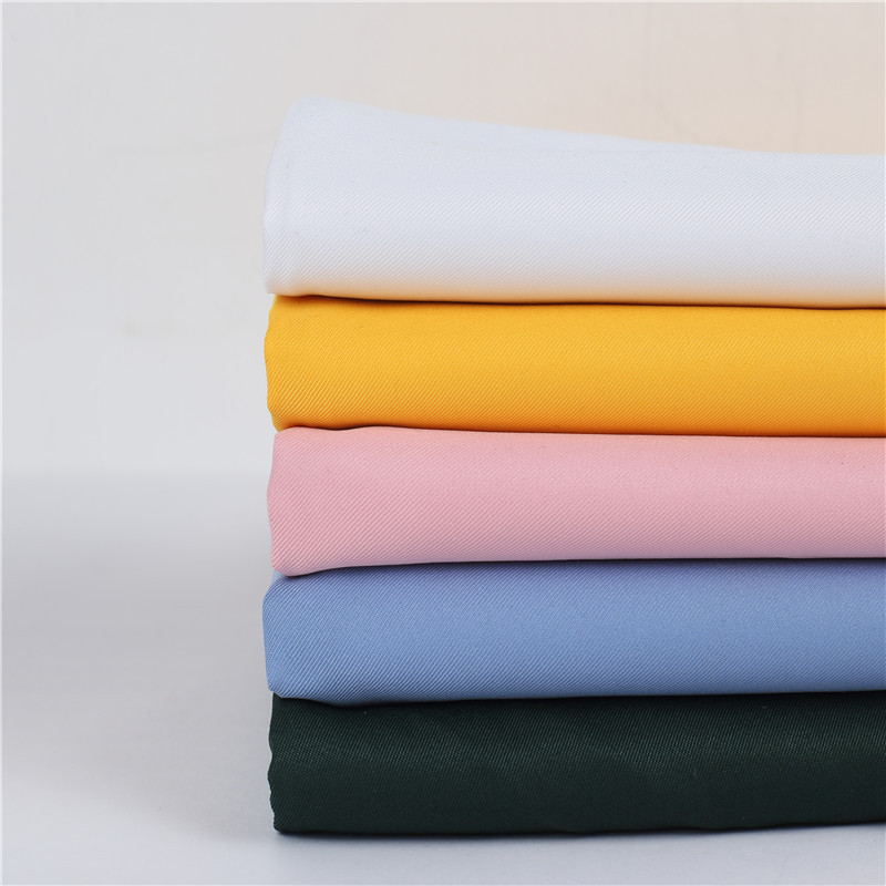 涤纶布制服呢面料现货150cm衬衫工作服工装面料厨师服布料化纤布
