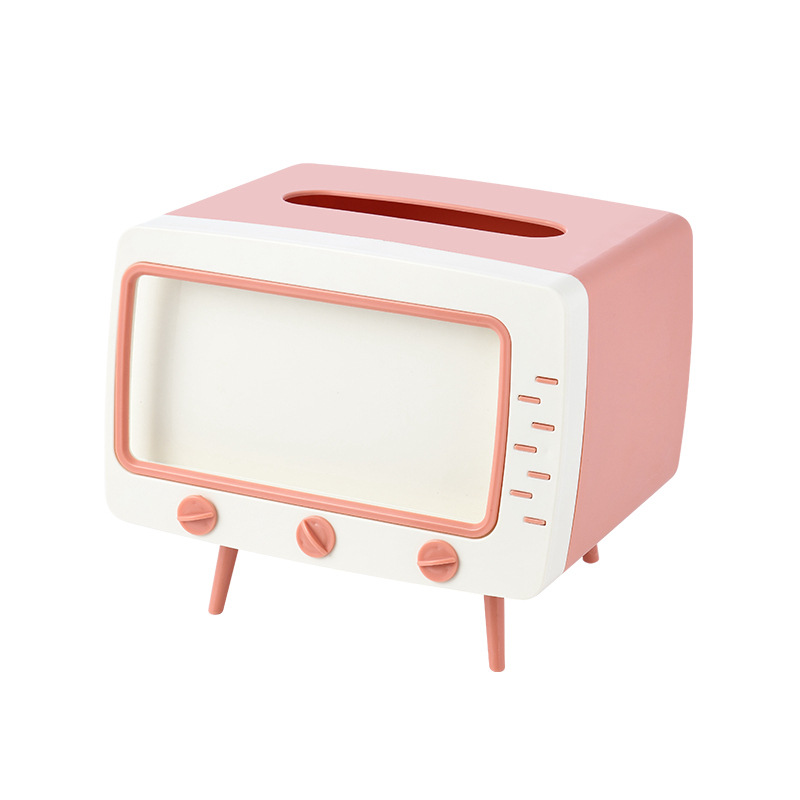 Creative Cartoon Tv Tissue Box Mobile Phone Stand Draw Paper Box Home Living Room Cute Internet Celebrity Office Desktop Item Picture