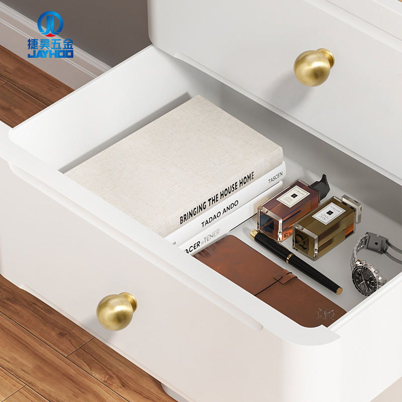 Light Luxury French Wardrobe Door Brass Handle Modern Simple Cabinet Door Handle Drawer Round Pure Copper Handle Specification drawing