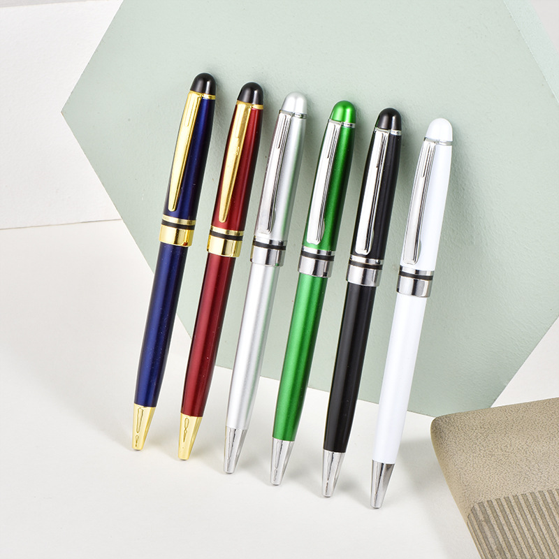 Business Hotel High-End Advertising Pen Gifts Neutral Signature Pen Push Button Ballpoint Pen Printing Logo Factory Direct Sales details Picture