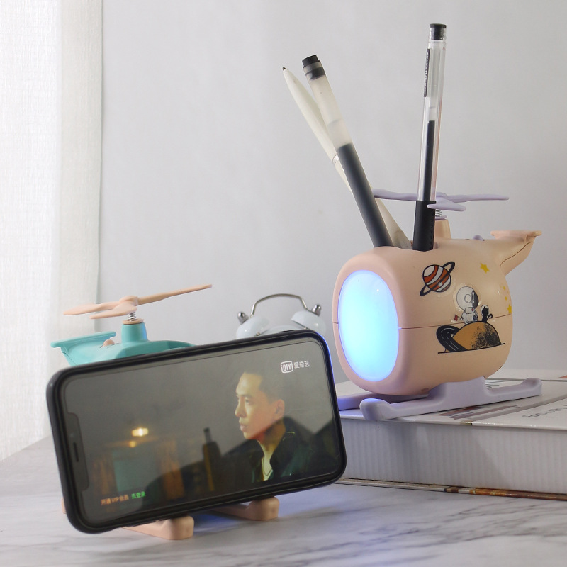 Creative cartoon airplane night light, creative DIY pen holder, desktop phone stand, night light, infant feeding light Item Picture