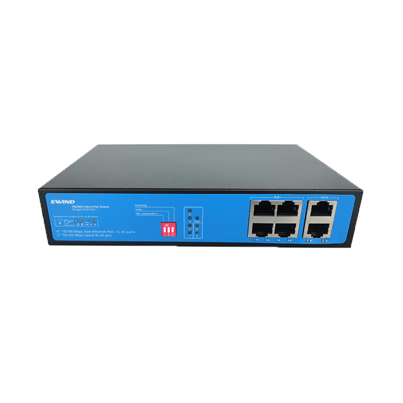 Intelligent 100M 6-port POE switch and 4-port power supply network monitoring switch details Picture