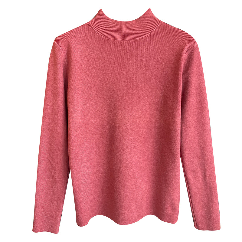 A semi-high-neck knitted sweater for women to wear as an inner layer in autumn and winter, a slimming sweater, a new style of high-end and stylish top for 2024 Item Picture