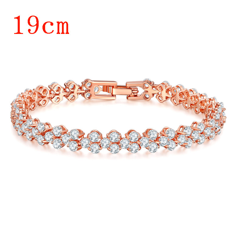 Roman bracelet, fashionable copper inlaid AAA zircon bracelet, factory direct sales, ladies' bracelet, gemstone rose gold bracelet Specification image