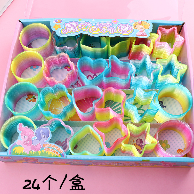 24 A Box Of Small Special-Shaped Rainbow Circle Student Toys Small Gifts Wholesale Push Small Toys Wholesale Yiwu Application Scenario