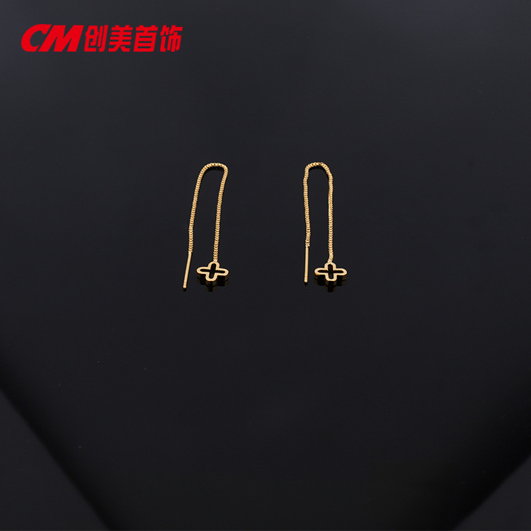 Chuangmei Jewelry's long tassel earrings, a trendy Instagram high-end earpiece, are a niche retro earring for women in autumn and winter details Picture