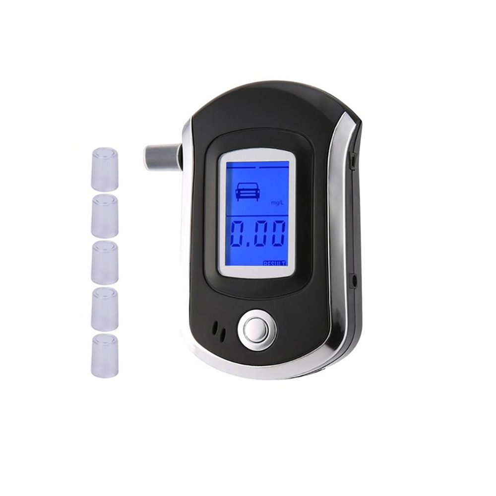 Cross-border English alcohol tester, portable drunk driving tester, mini blowing type AT6000 alcohol tester details Picture