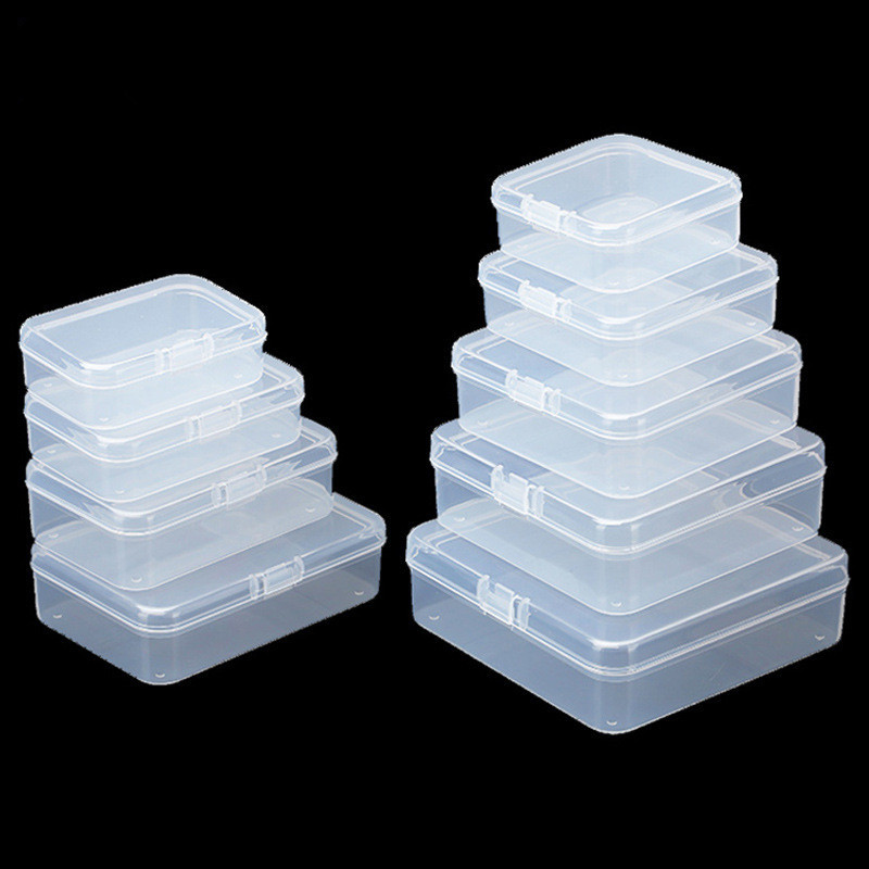 方形PP塑料盒子长方形半透明包装盒小物料盒带盖零件首饰收纳盒图