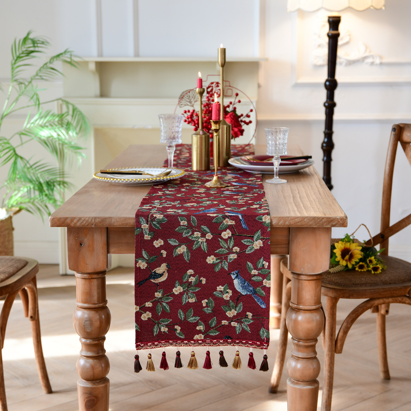New Bohemian ethnic style heat insulation and anti-scald long strip Suzhou table flag Tea Flag TV cabinet cover wholesale from the manufacturer pic 133