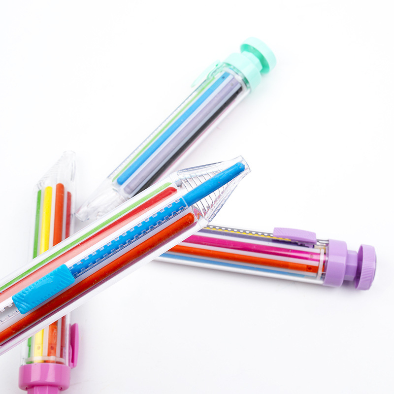 Chendi Stationery Art Rotary Crayon Non-Dirty Hand Crayon Wholesale 8 In 1 Rotary Multi-Color Crayon For Kids Plastic 8-Color Push Crayon Application Scenario