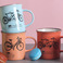 厂家直供陶瓷杯子/创意自行车图案家用水杯/办公咖啡马克杯细节图