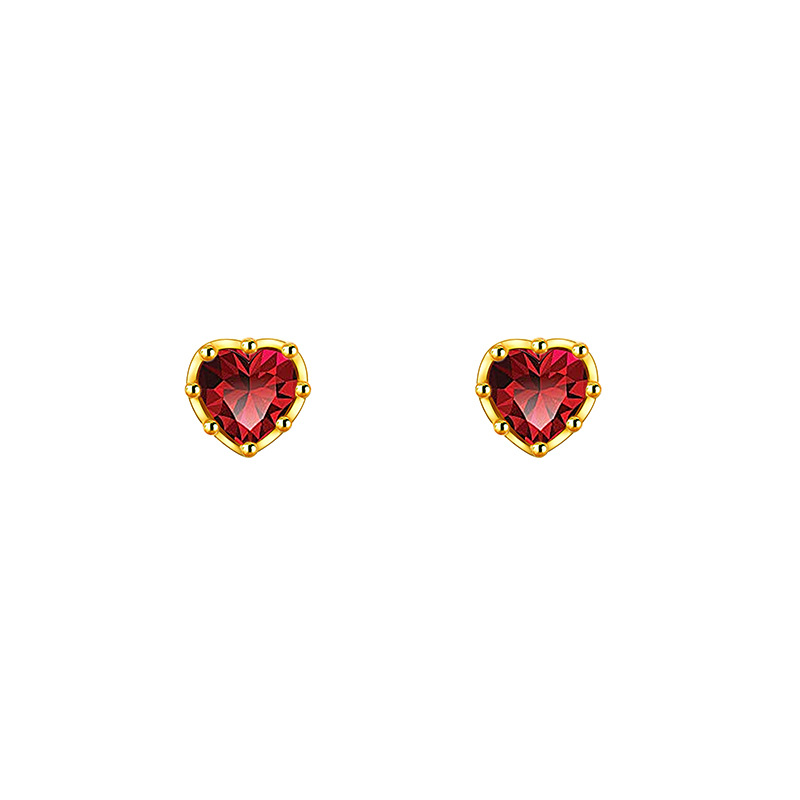 A new trend of light luxury and fashionable French heart-shaped zircon earrings for women on Instagram, with a sweet and elegant personality and a heart shape Item Picture