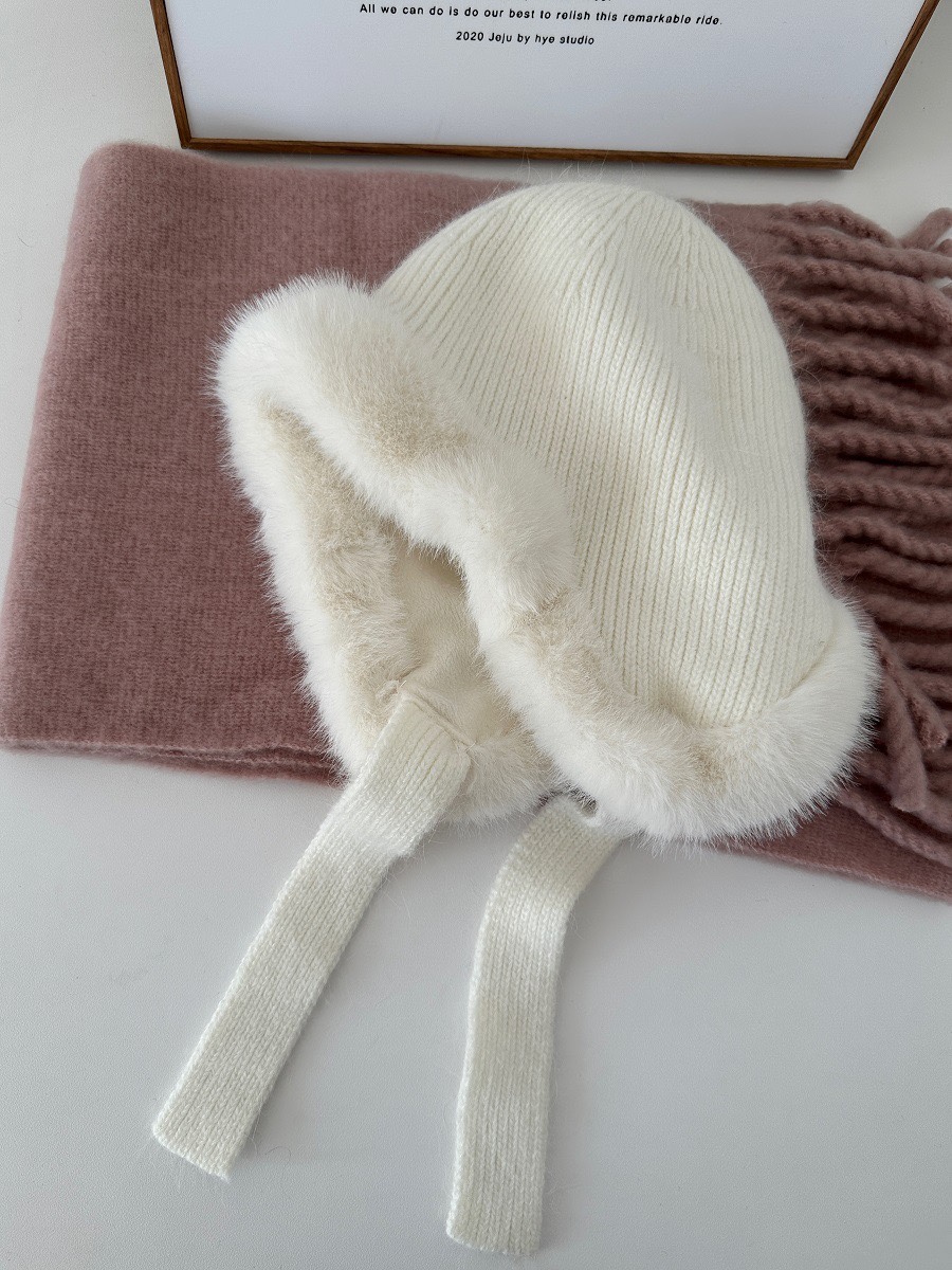 Marca [sendona] sombrero de punto para todas las edades modelos aplicables invierno necesario versión coreana sombrero de otoño e invierno para mujeres conejo de invierno de felpa de punto gorra de ciclismo de invierno para padres más peluche a prueba de viento y calor Item Picture