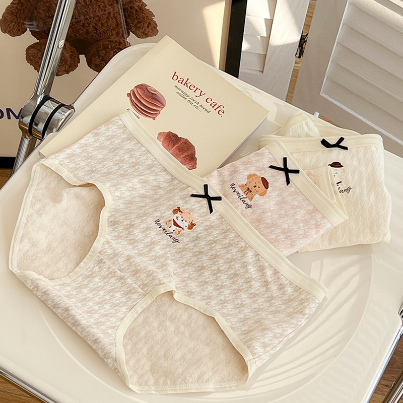 Large Size Women's Underwear Female Fat Mm200 Kg Breathable Butt Lift Antibacterial Pure Cotton Crotch Modal Mid-Waist Triangle Pants Specification drawing