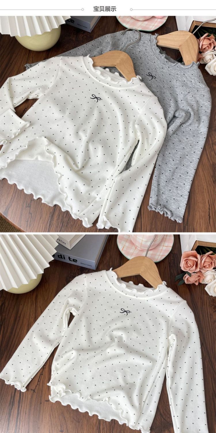 女童圆点长袖t恤儿童洋气公主套头上衣宝宝秋季打底衫新款百搭T恤详情2