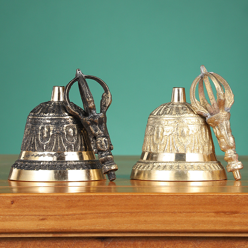 Copper Bell Wholesale Copper Hand Bell Warning Bell Class Bell Meeting Bell Chamber Props Rattle Bell details Picture