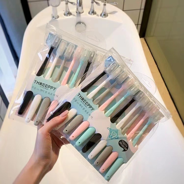 Wholesale disposable household ice cream toothbrushes for guests, adult fine and soft bristle toothbrushes, suitable for both boys and girls, soft details Picture