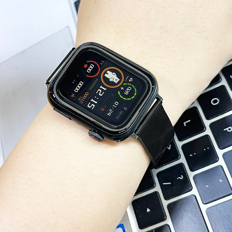 手表配件钢表带04线代用dw表带不锈钢超薄苹果米兰尼斯手表带批发详情图4