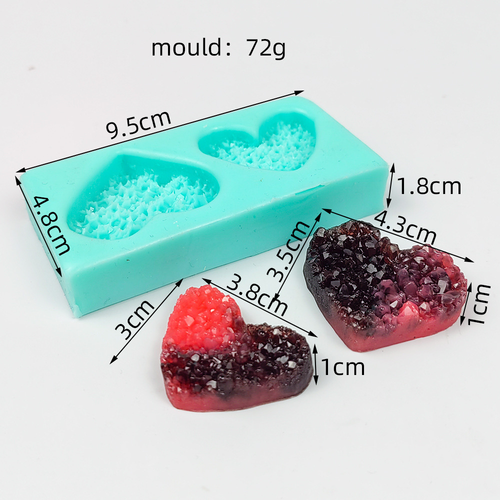 Heart-shaped silicone mold, heart-shaped scented candle mold, diy lover fondant chocolate cake mold details Picture